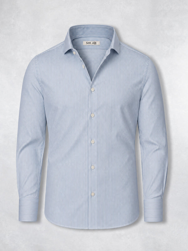 STRIPED ELASTIC SHIRT BLUE
