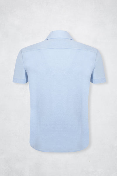 LINEN POLO SS BLUE