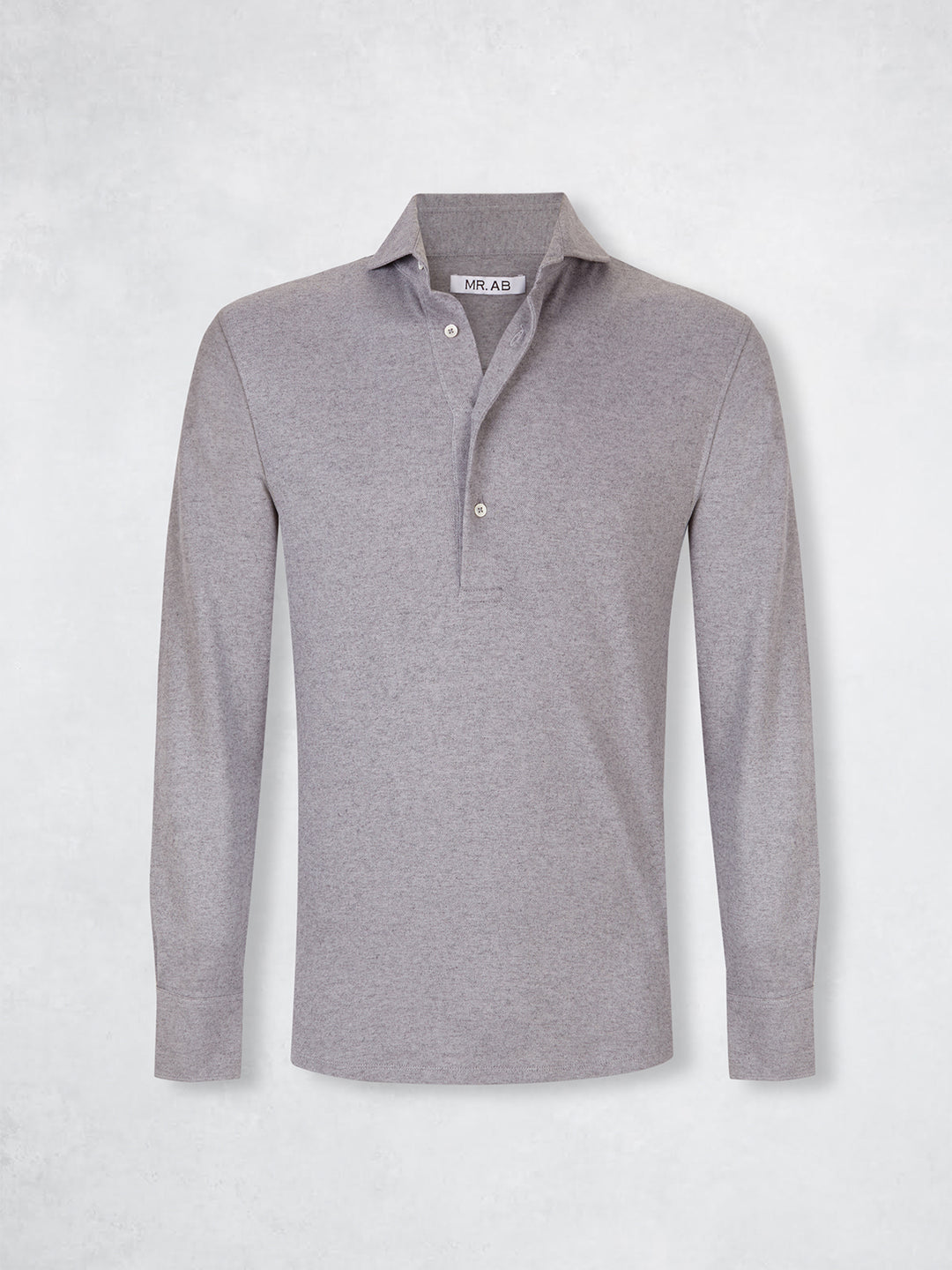 PIQUE CASHMERE POLO GREY MELANGE