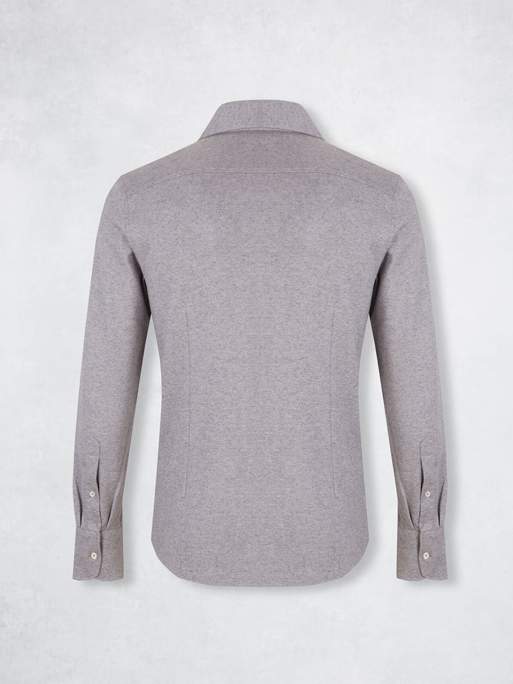 PIQUE CASHMERE POLO GREY MELANGE