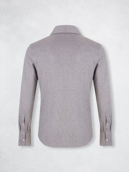 PIQUE CASHMERE POLO GREY MELANGE