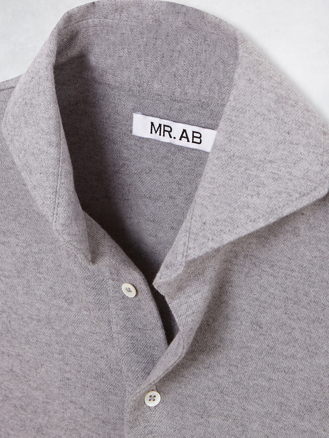 PIQUE CASHMERE POLO GREY MELANGE