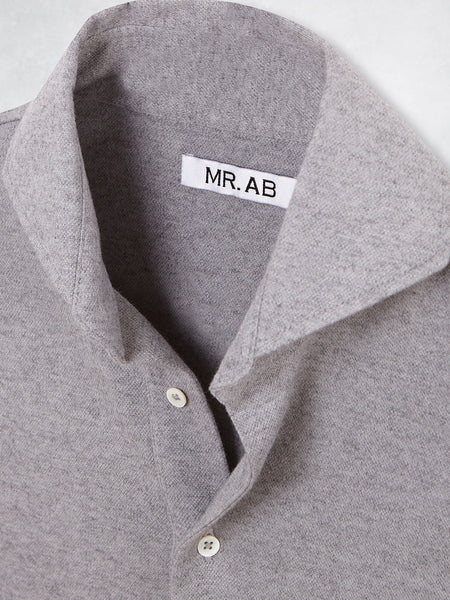 PIQUE CASHMERE POLO GREY MELANGE