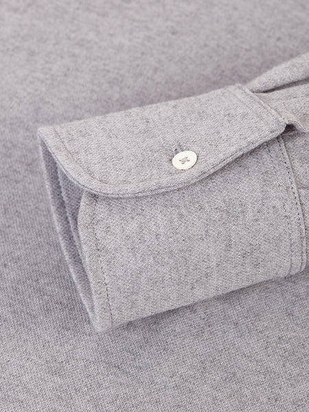 PIQUE CASHMERE POLO GREY MELANGE