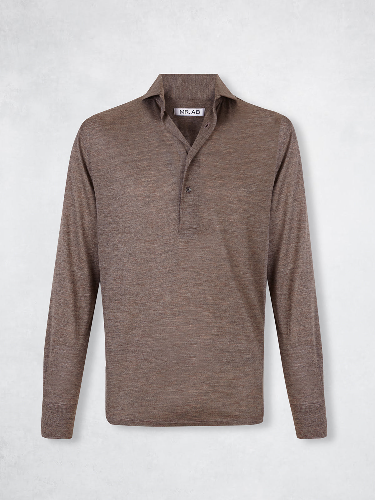 EXTRAFINE MERINO POLO BROWN