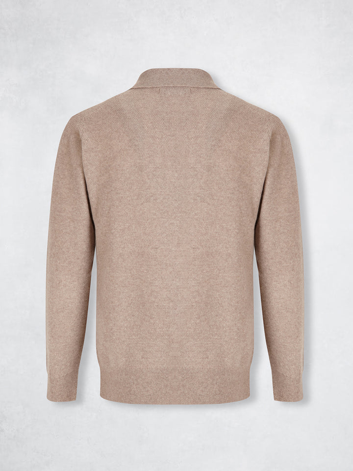 WOOL TRICOT POLO TAUPE
