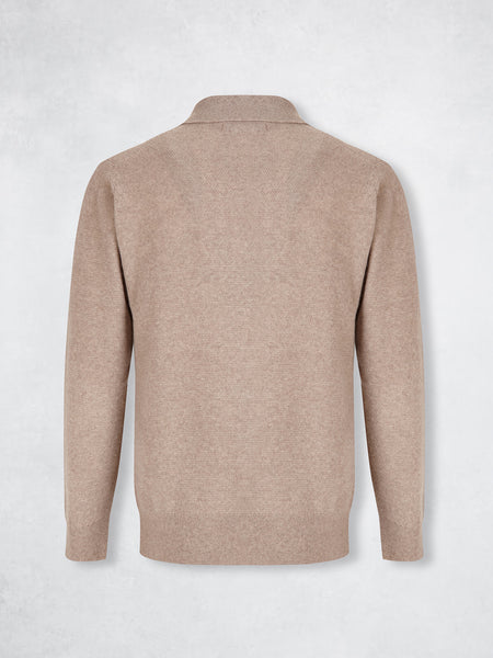 WOOL TRICOT POLO TAUPE