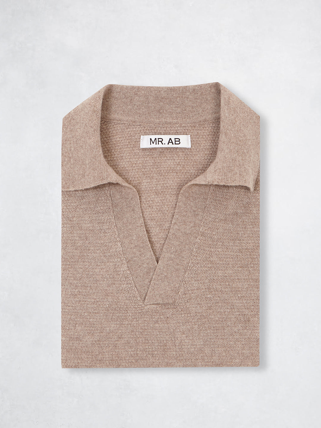 WOOL TRICOT POLO TAUPE
