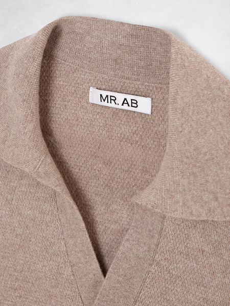 WOOL TRICOT POLO TAUPE