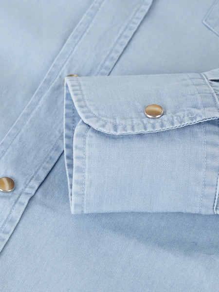 SNAP DENIM SHIRT BLUE