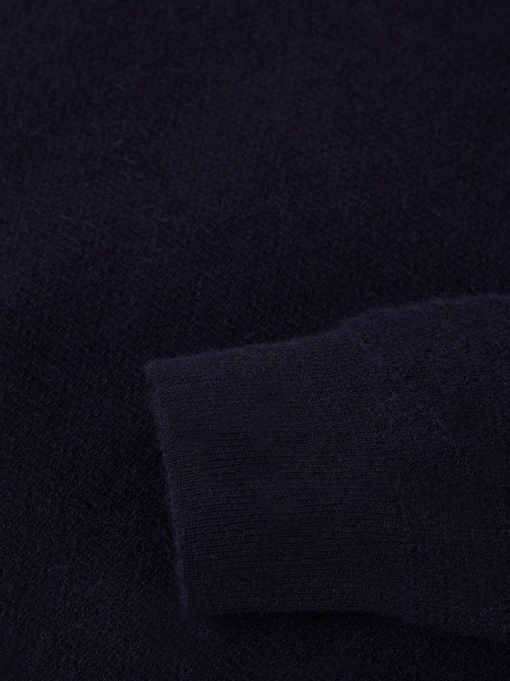 WOOL TRICOT POLO NAVY