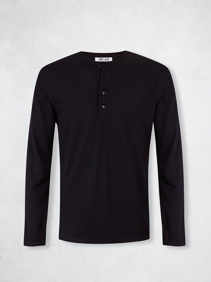 WOOL HENLEY TEE LS
