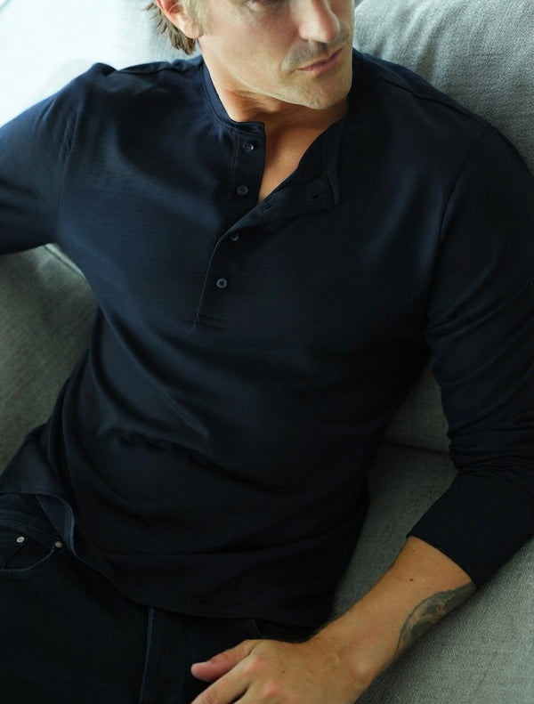 WOOL HENLEY TEE LS