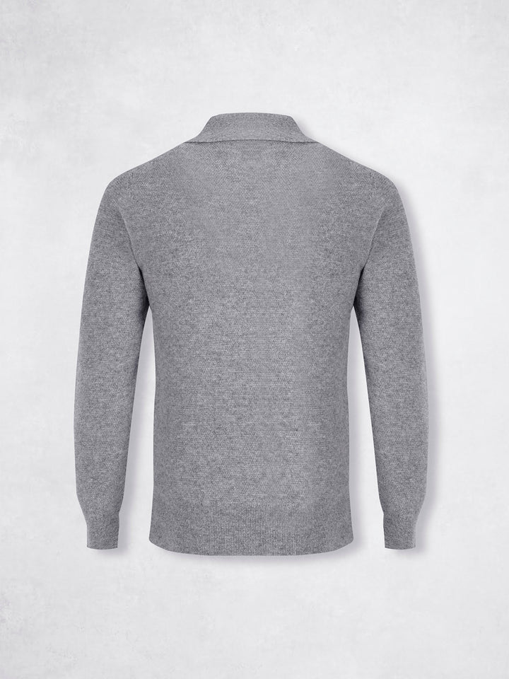 WOOL TRICOT POLO GREY