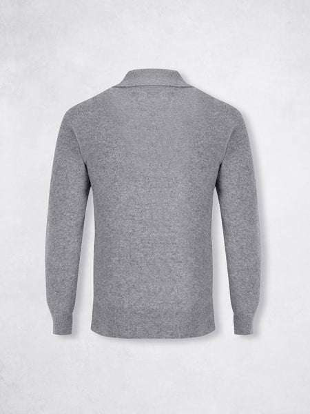 WOOL TRICOT POLO GREY