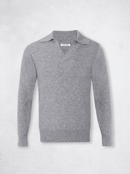 WOOL TRICOT POLO GREY