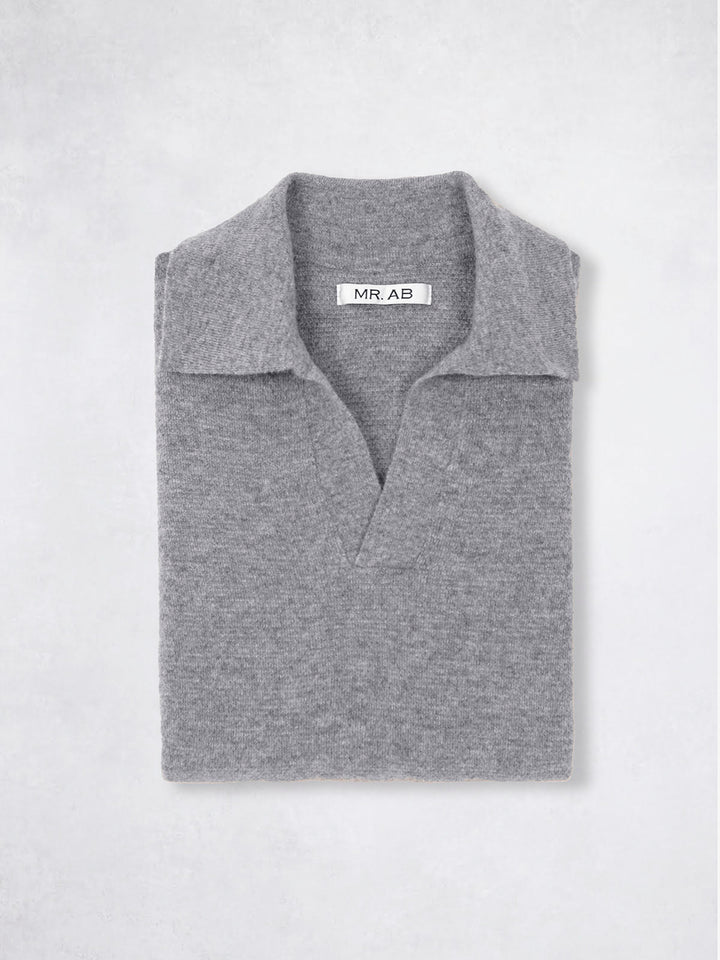 WOOL TRICOT POLO GREY