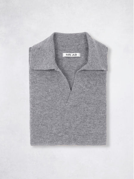WOOL TRICOT POLO GREY
