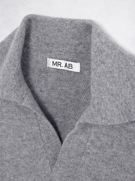 WOOL TRICOT POLO GREY