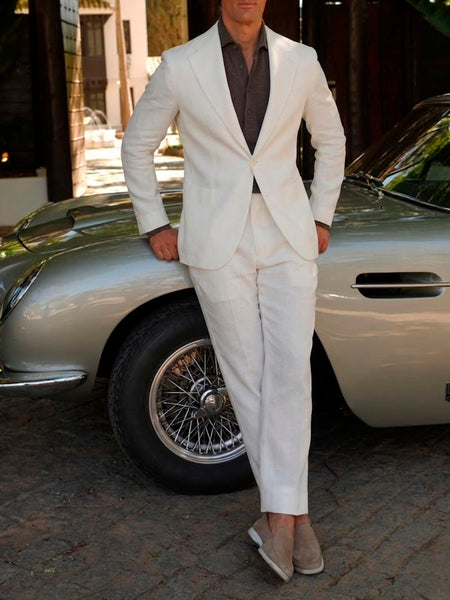 TRAVEL LINEN SUIT CRU