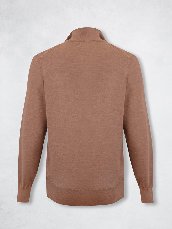 ZIPPER CASHMERE CAMEL