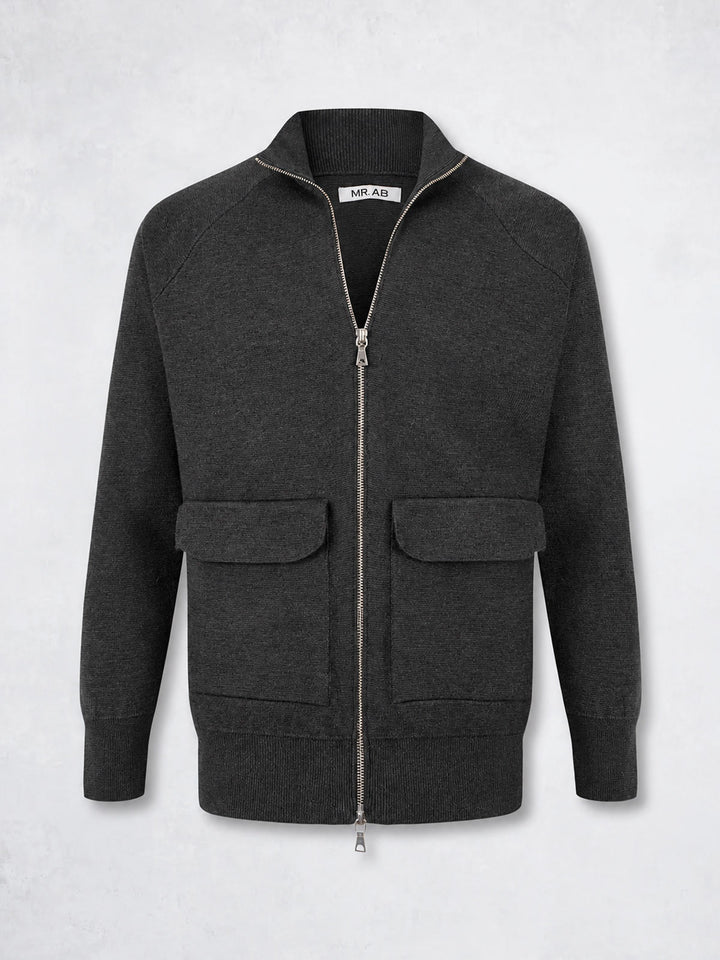 ZIPPER POCKET JACKET GREY