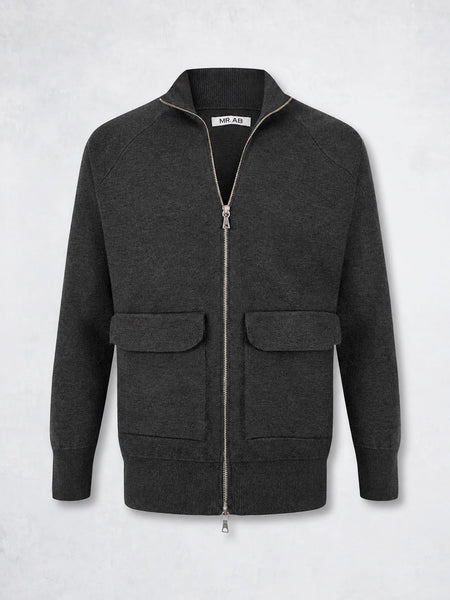 ZIPPER POCKET JACKET GREY