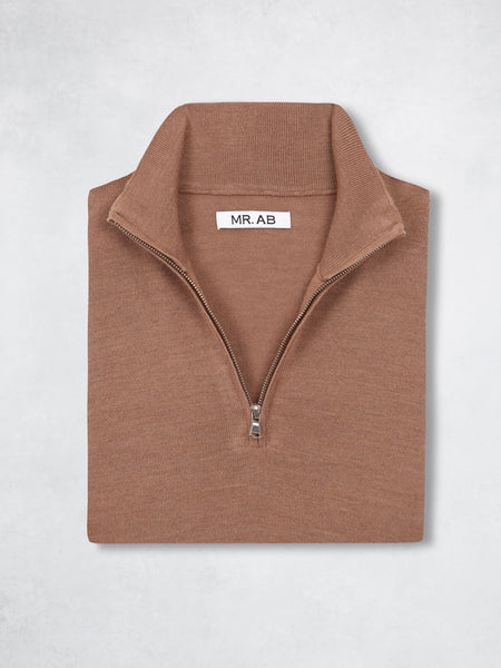 ZIPPER CASHMERE CAMEL