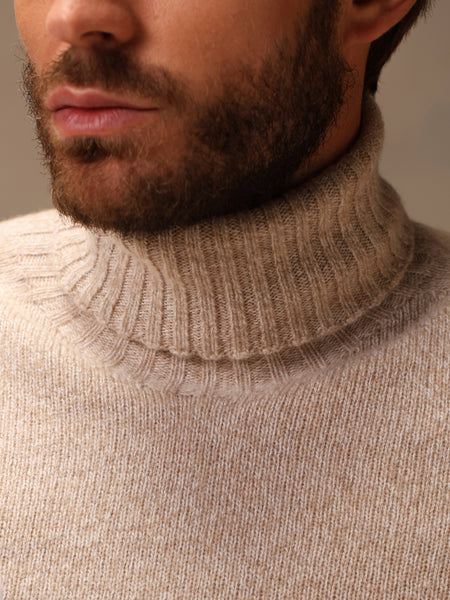 CASHMERE ROLL NECK BEIGE