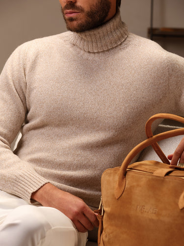 CASHMERE ROLL NECK BEIGE