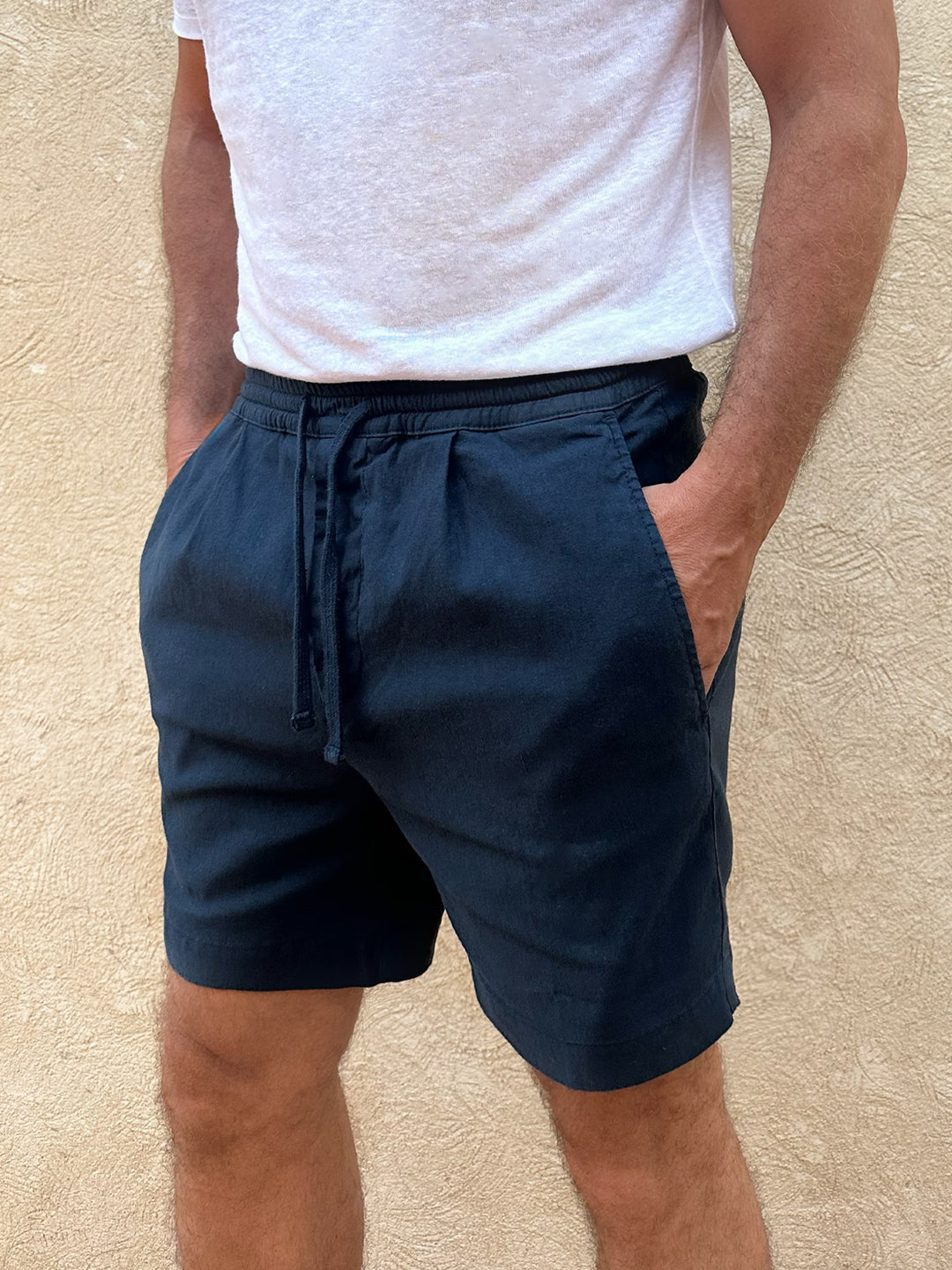 JOGGER LINEN SHORTS NAVY