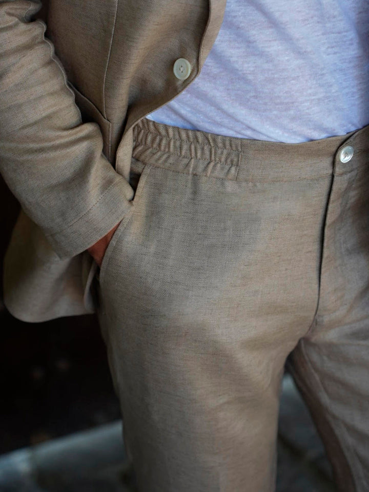 FORMAL LINEN JOGGER SAND