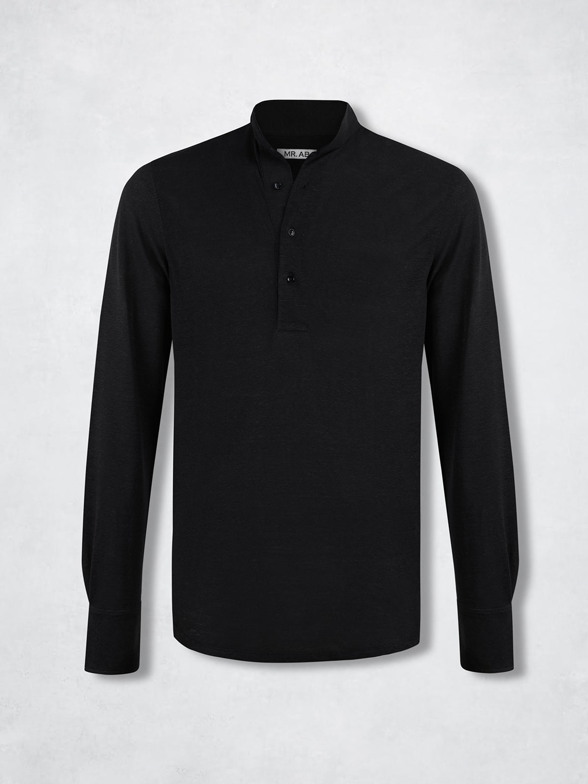 LINEN POLO MAO BLACK