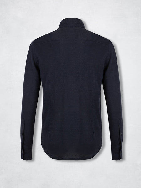 LINEN POLO MAO NAVY