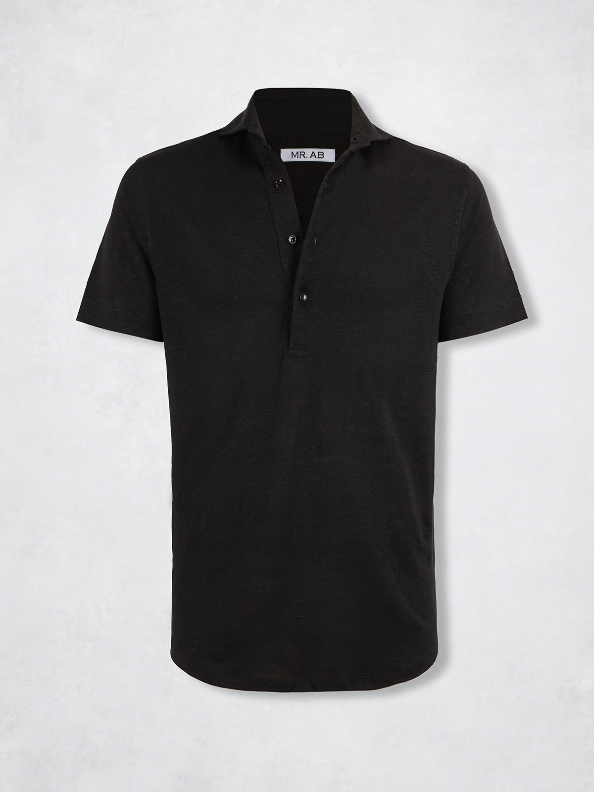 LINEN POLO SS BLACK