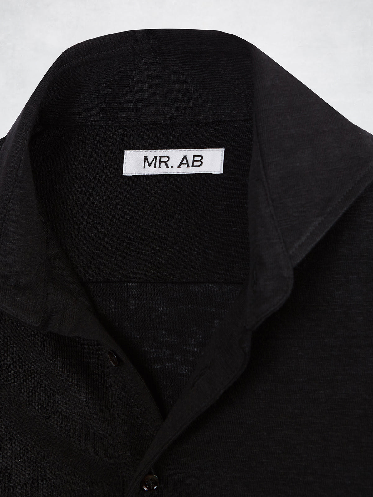 LINEN POLO SS BLACK