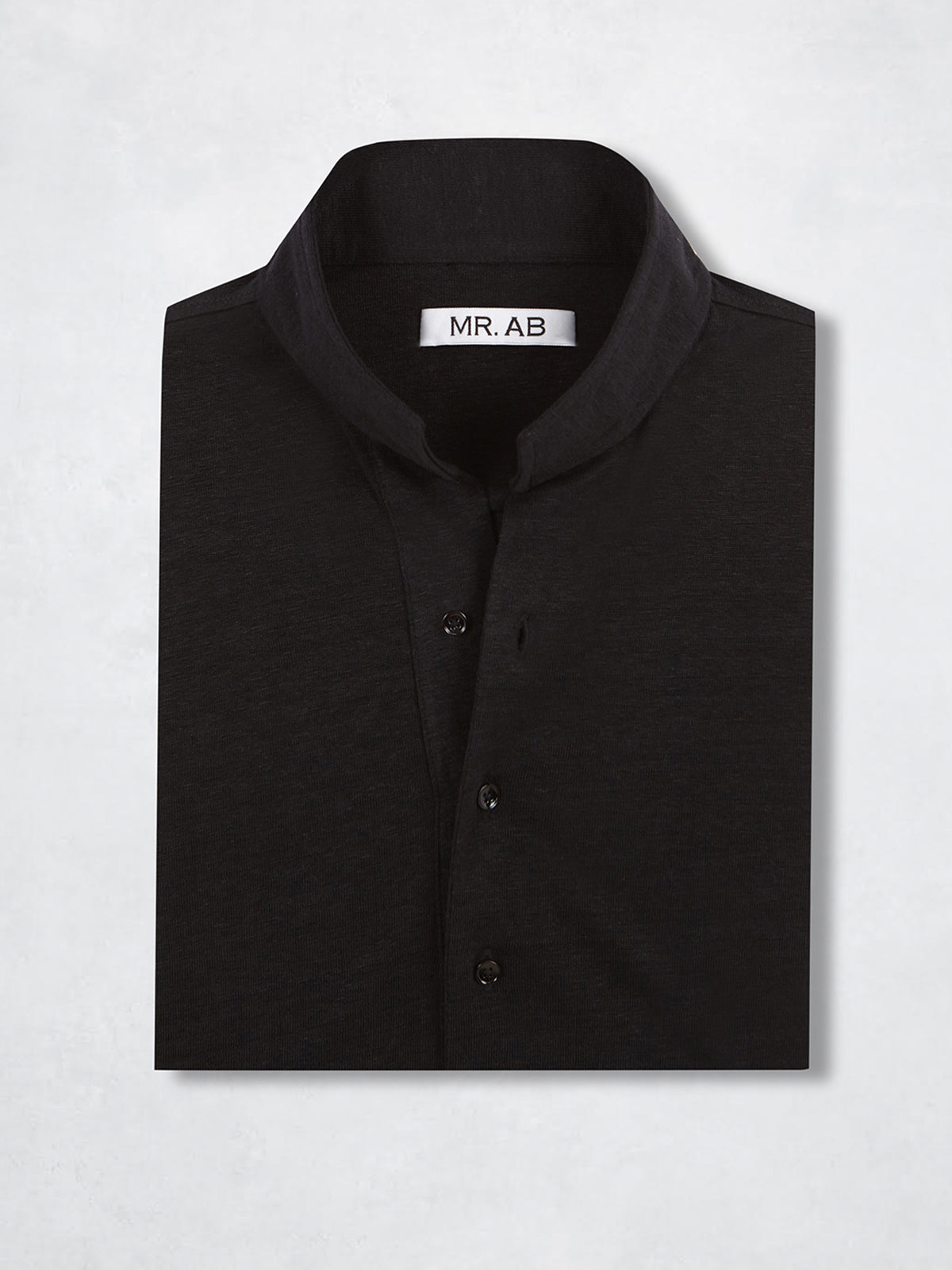 LINEN POLO MAO BLACK