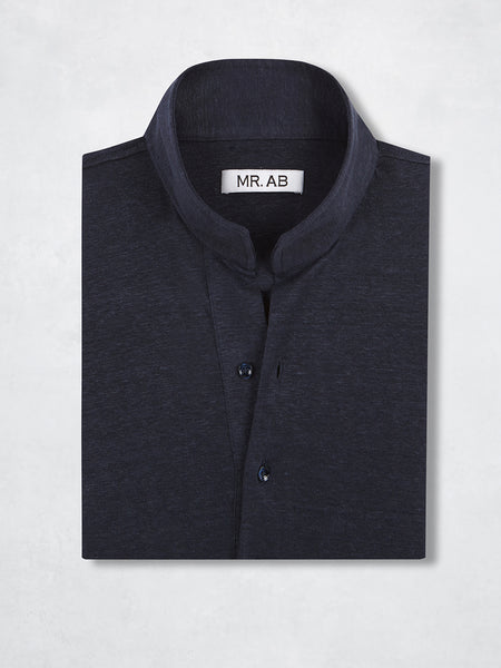 LINEN POLO MAO NAVY