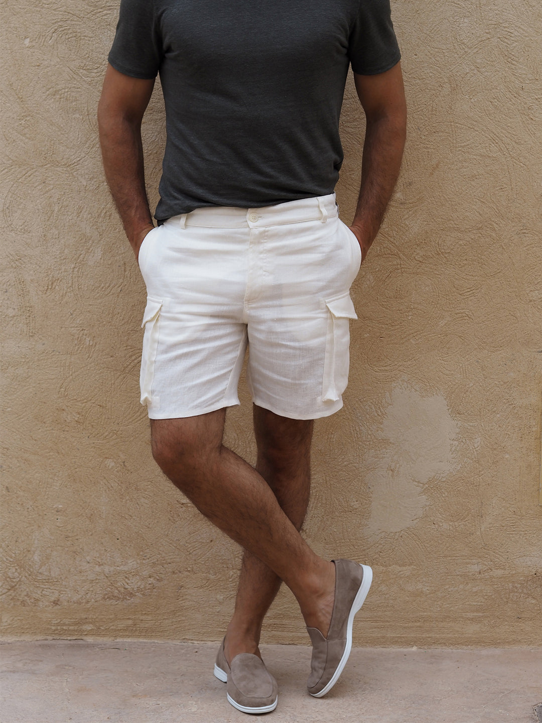 LINEN SHORTS CRU