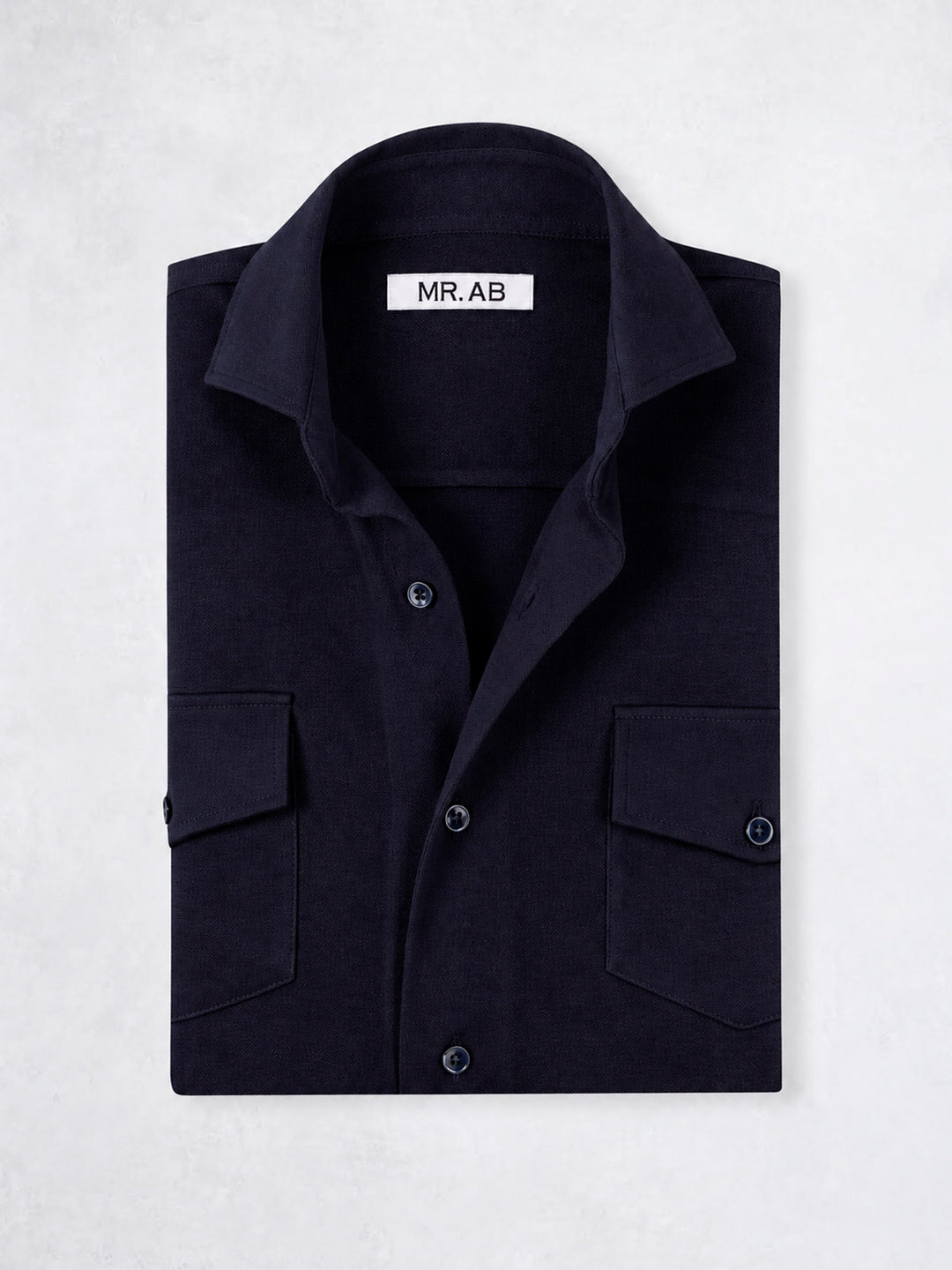 PIQUE CASHMERE SHIRT NAVY