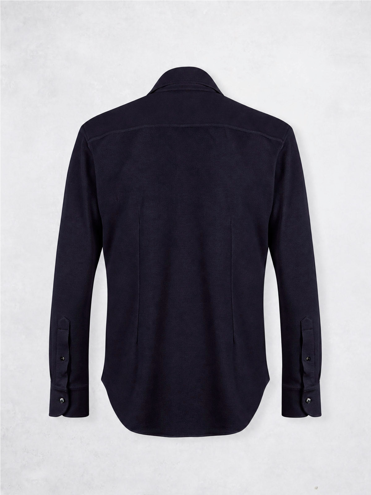 PIQUE CASHMERE SHIRT NAVY