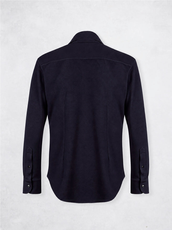 PIQUE CASHMERE SHIRT NAVY