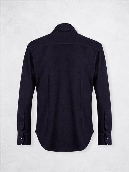PIQUE CASHMERE SHIRT NAVY