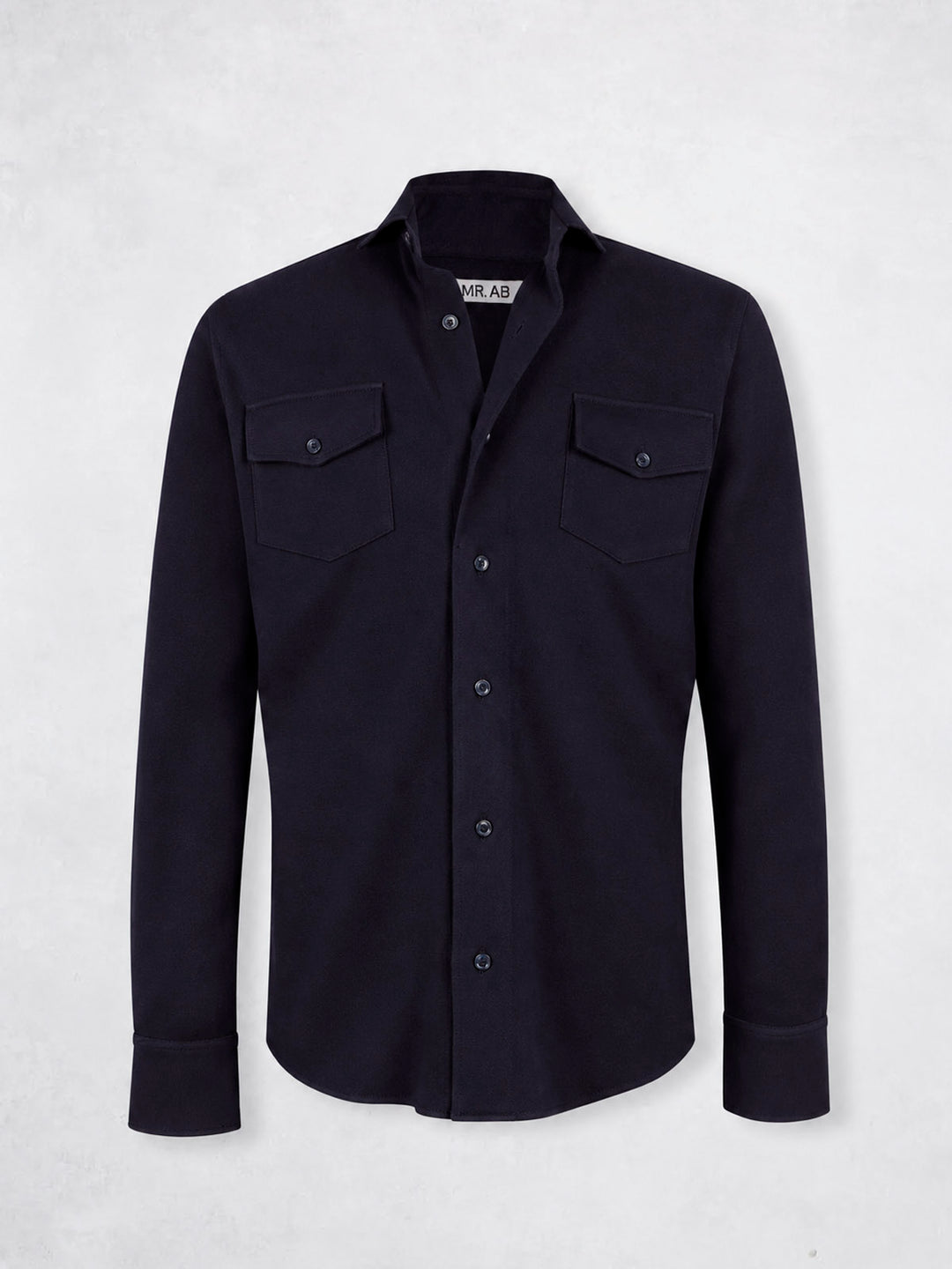 PIQUE CASHMERE SHIRT NAVY