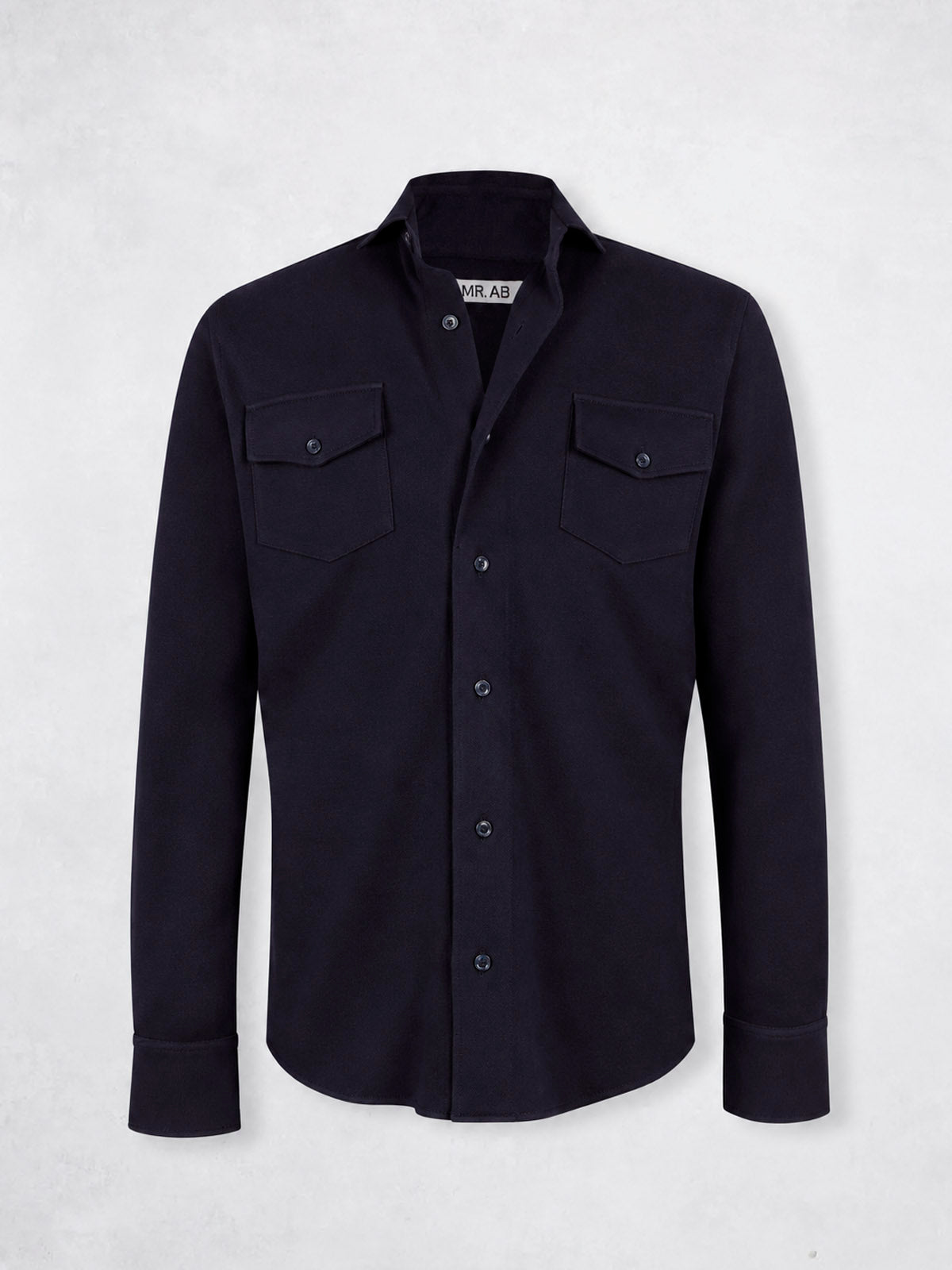 PIQUE CASHMERE SHIRT NAVY