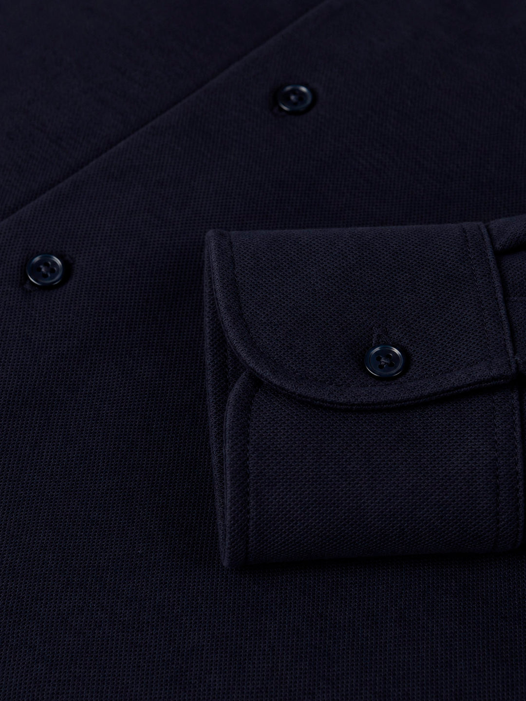PIQUE CASHMERE SHIRT NAVY